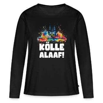 Köln Kölle Karneval Gebützt Kölle Alaaf Jeck Party - Frauen Premium Bio Langarmshirt - Schwarz - Vorne - Julia (174cm)