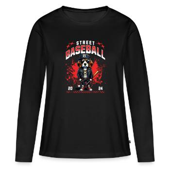 Fan of baseball, beagles and America - Women's Premium Organic Long Sleeve Shirt - black - Front - Julia (174cm)