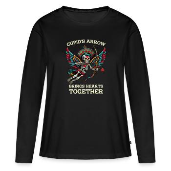 Cupid unites hearts with a single arrow - Women's Premium Organic Long Sleeve Shirt - black - Front - Julia (174cm)