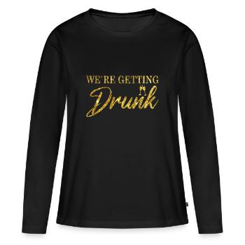 Bride JGA - We ́re getting drunk - Women's Premium Organic Long Sleeve Shirt - black - Front - Julia (174cm)