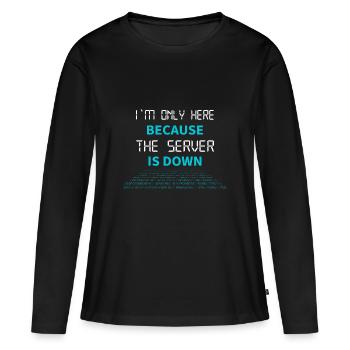 nerd coder server download error 404 - Frauen Premium Bio Langarmshirt - Schwarz - Vorne - Julia (174cm)