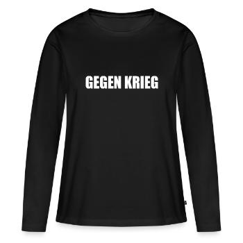 Gegen krieg - Frauen Premium Bio Langarmshirt - Schwarz - Vorne - Julia (174cm)