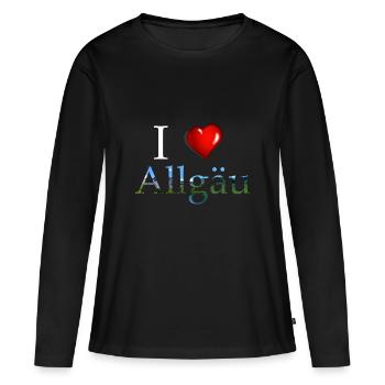 J'aime Allgaeu, Allgäu, J'aime Allgäu - T-shirt manches longues Premium bio Femme - noir - Devant - Julia (174cm)