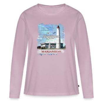 MARJANIEMI LIGHTHOUSE HAILUOTO KLEIDUNG - GESCHENKIDEEN - Frauen Premium Bio Langarmshirt - Altrosa - Vorne - Julia (174cm)