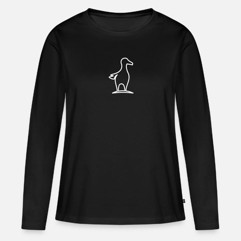 Maritim Meer Möwe - Frauen Premium Bio Langarmshirt - Schwarz