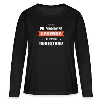Rente Ruhestand Pension PR-Manager - Frauen Premium Bio Langarmshirt - Schwarz - Vorne - Julia (174cm)