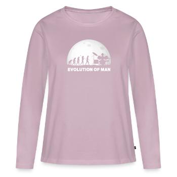 Schlagzeuger Evolution Drummer - Frauen Premium Bio Langarmshirt - Altrosa - Vorne - Julia (174cm)