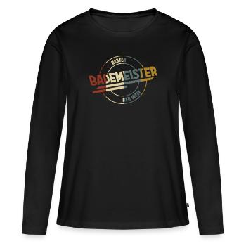 Bademeister Rettungsschwimmer Schwimmmeister - Frauen Premium Bio Langarmshirt - Schwarz - Vorne - Julia (174cm)