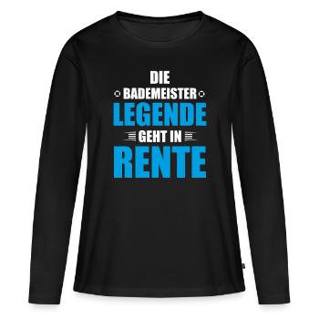Bademeister Rettungsschwimmer Rente - Frauen Premium Bio Langarmshirt - Schwarz - Vorne - Julia (174cm)