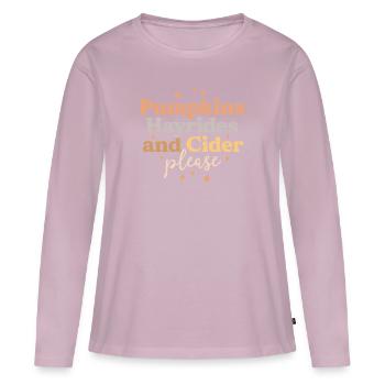 Pumpkins Hayrides and Cider Please Farm Boho Fall - Women's Premium Organic Long Sleeve Shirt - dusky pink - Front - Julia (174cm)