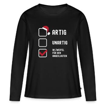 Christmas Naughty In case of doubt for the - Women's Premium Organic Long Sleeve Shirt - black - Front - Julia (174cm)