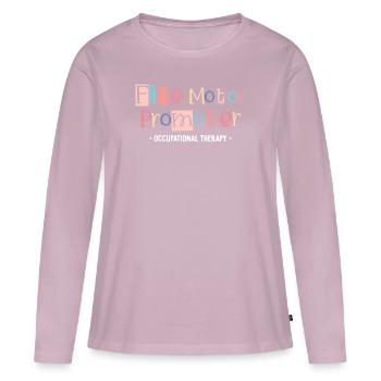 Promoteur de motricité fine ergothérapie ergothérapie - T-shirt manches longues Premium bio Femme - rose poudré - Devant - Julia (174cm)