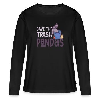 Save The Trash Pandas Save the Garbage Pandas - Women's Premium Organic Long Sleeve Shirt - black - Front - Julia (174cm)