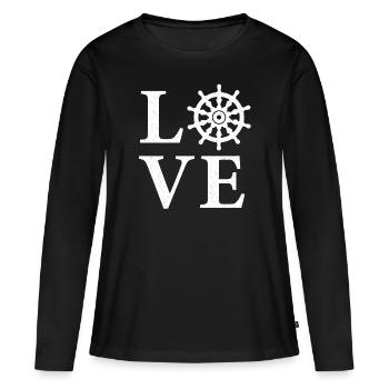Navigation maritime - T-shirt manches longues Premium bio Femme - noir - Devant - Julia (174cm)