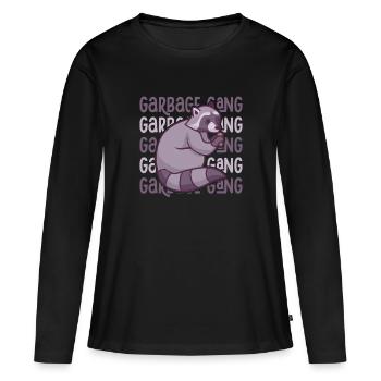Garbage Gang! Waschbären Müllpanda - Frauen Premium Bio Langarmshirt - Schwarz - Vorne - Julia (174cm)