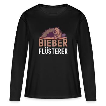 Waldtier Wassertier Bieber Flüsterer Nagetiere - Frauen Premium Bio Langarmshirt - Schwarz - Vorne - Julia (174cm)