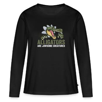 Alligators Are Jawsome Creatures Alligator - Frauen Premium Bio Langarmshirt - Schwarz - Vorne - Julia (174cm)
