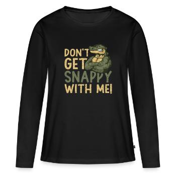 Ne soyez pas vif avec moi crocodile alligator - T-shirt manches longues Premium bio Femme - noir - Devant - Julia (174cm)