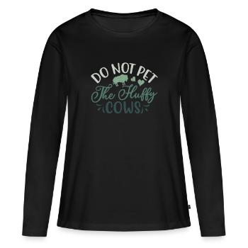 Ne caressez pas les vaches moelleuses Vache Bison Buffle - T-shirt manches longues Premium bio Femme - noir - Devant - Julia (174cm)