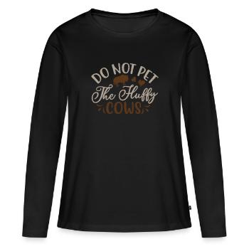 Ne caressez pas les vaches moelleuses Vache Bison Buffle - T-shirt manches longues Premium bio Femme - noir - Devant - Julia (174cm)