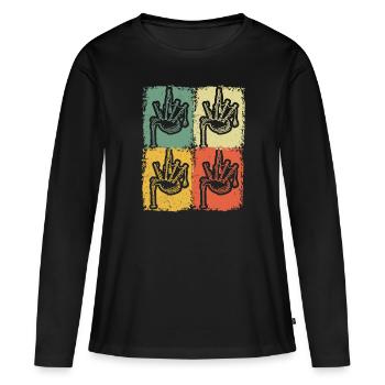 Cornemuse Cornemuse Cornemuse - T-shirt manches longues Premium bio Femme - noir - Devant - Julia (174cm)