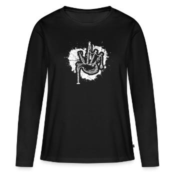 Cornemuse Cornemuse Cornemuse - T-shirt manches longues Premium bio Femme - noir - Devant - Julia (174cm)