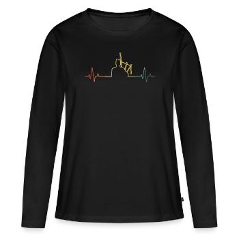 Cornemuse Cornemuse Cornemuse - T-shirt manches longues Premium bio Femme - noir - Devant - Julia (174cm)