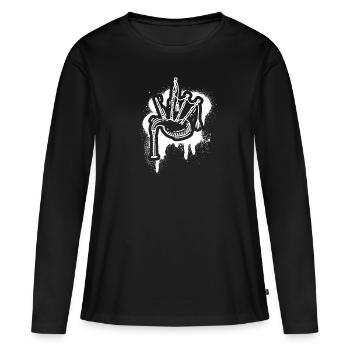 Cornemuse Cornemuse Cornemuse - T-shirt manches longues Premium bio Femme - noir - Devant - Julia (174cm)