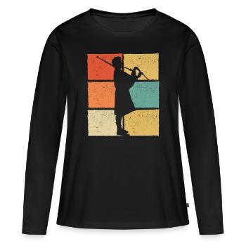 Cornemuse Cornemuse Cornemuse - T-shirt manches longues Premium bio Femme - noir - Devant - Julia (174cm)