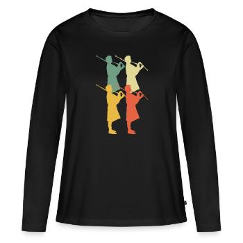 Cornemuse Cornemuse Cornemuse - T-shirt manches longues Premium bio Femme - noir - Devant - Julia (174cm)