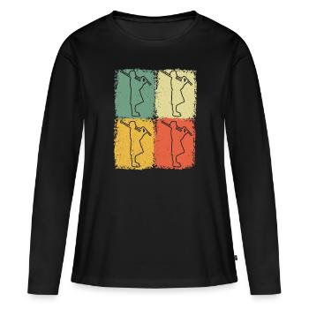 Cornemuse Cornemuse Cornemuse - T-shirt manches longues Premium bio Femme - noir - Devant - Julia (174cm)