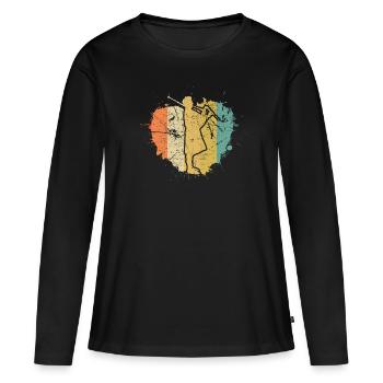 Cornemuse Cornemuse Cornemuse - T-shirt manches longues Premium bio Femme - noir - Devant - Julia (174cm)