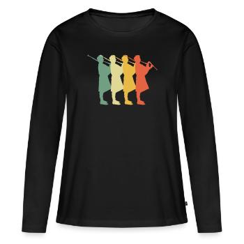 Cornemuse Cornemuse Cornemuse - T-shirt manches longues Premium bio Femme - noir - Devant - Julia (174cm)