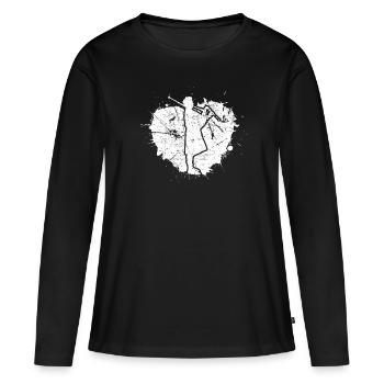 Cornemuse Cornemuse Cornemuse - T-shirt manches longues Premium bio Femme - noir - Devant - Julia (174cm)