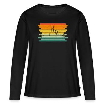 Cornemuse Cornemuse Cornemuse - T-shirt manches longues Premium bio Femme - noir - Devant - Julia (174cm)