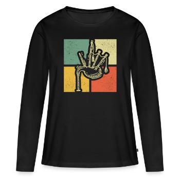 Cornemuse Cornemuse Cornemuse - T-shirt manches longues Premium bio Femme - noir - Devant - Julia (174cm)
