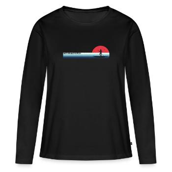Retro Stand Up Paddler Stand-Up Paddle Sports nautiques - T-shirt manches longues Premium bio Femme - noir - Devant - Julia (174cm)