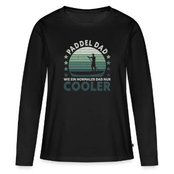 Retro Paddle Dad Like a Normal Dad Only Cooler - Women's Premium Organic Long Sleeve Shirt - black - Front - Julia (174cm)