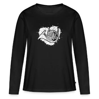 Français corniste Français corniste Français corniste - T-shirt manches longues Premium bio Femme - noir - Devant - Julia (174cm)