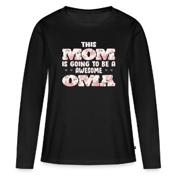 Maman et grand-mère Les grands-parents ont une idée cadeau en disant - T-shirt manches longues Premium bio Femme - noir - Devant - Julia (174cm)