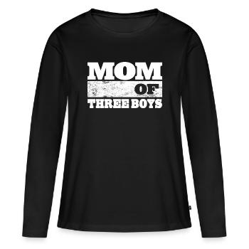 Maman Maman d’une fille Idée cadeau Fête des mères - T-shirt manches longues Premium bio Femme - noir - Devant - Julia (174cm)