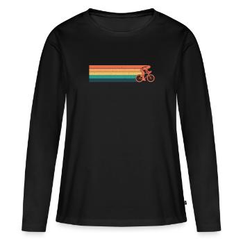 Retro Cyclist Cyclist Bike Bike eMTB - Women's Premium Organic Long Sleeve Shirt - black - Front - Julia (174cm)