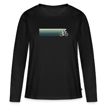 Retro Cyclist Cyclist Bike Bike eMTB - Women's Premium Organic Long Sleeve Shirt - black - Front - Julia (174cm)