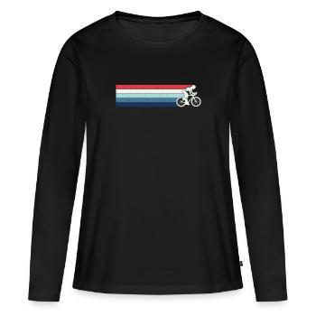 Retro Cyclist Cyclist Bike Bike eMTB - Women's Premium Organic Long Sleeve Shirt - black - Front - Julia (174cm)