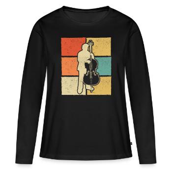 Double bass Double bass player Double bass player - Women's Premium Organic Long Sleeve Shirt - black - Front - Julia (174cm)