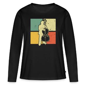 Double bass Double bass player Double bass player - Women's Premium Organic Long Sleeve Shirt - black - Front - Julia (174cm)