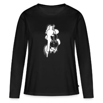 Double bass Double bass player Double bass player - Women's Premium Organic Long Sleeve Shirt - black - Front - Julia (174cm)
