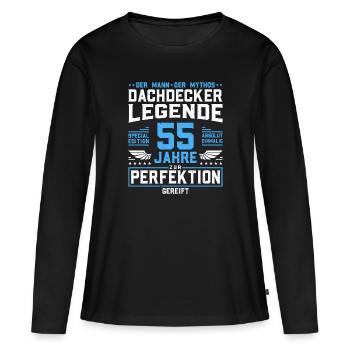Dachdecker Legende - 55. Geburtstag Dachdecker - Frauen Premium Bio Langarmshirt - Schwarz - Vorne - Julia (174cm)