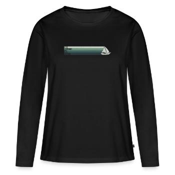 J’en ai assez de faire de la voile Voilier Skipper - T-shirt manches longues Premium bio Femme - noir - Devant - Julia (174cm)