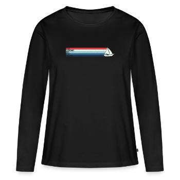J’en ai assez de faire de la voile Voilier Skipper - T-shirt manches longues Premium bio Femme - noir - Devant - Julia (174cm)